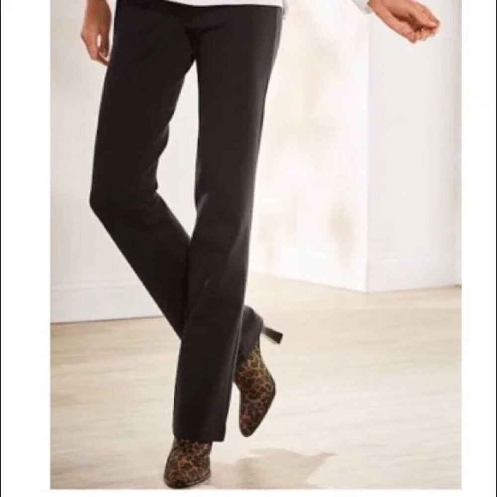 Soft Surroundings Black Stretch Ponte Knit Pull On Pants Size Medium